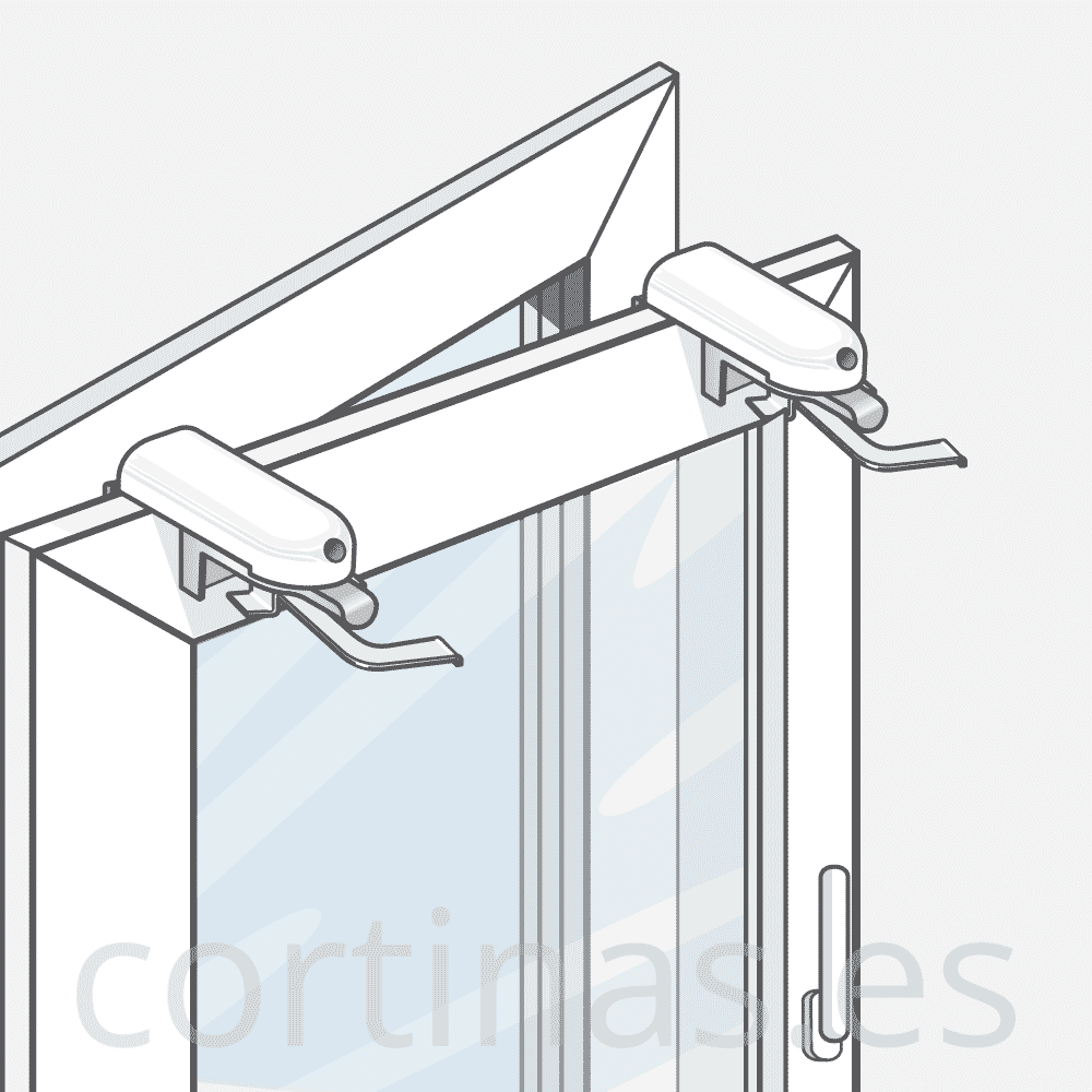 soportes marco ventana, veneciana aluminio