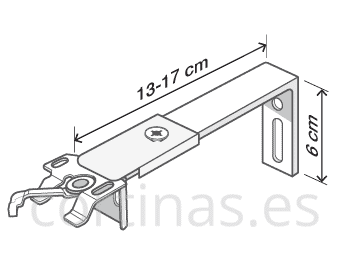 Soporte pared extensible de 13 a 17 cm