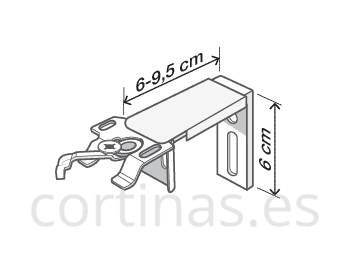 Soporte extensible pared de 6 a 9,5 cm