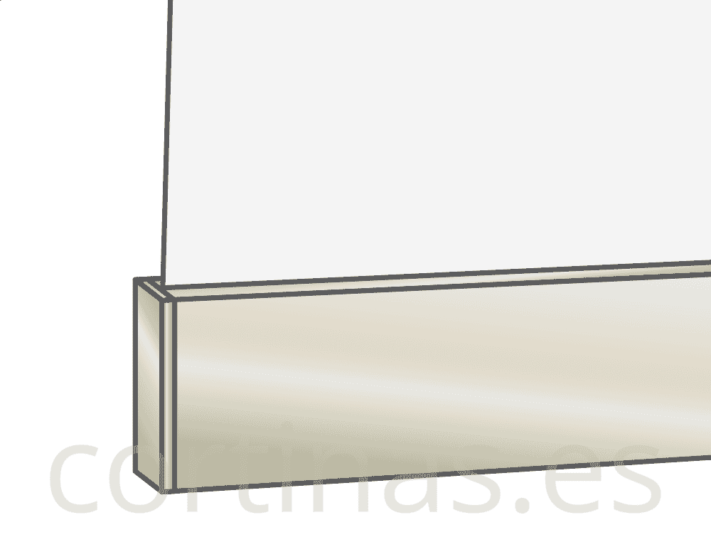 Contrapeso inferior visto rectangular champán