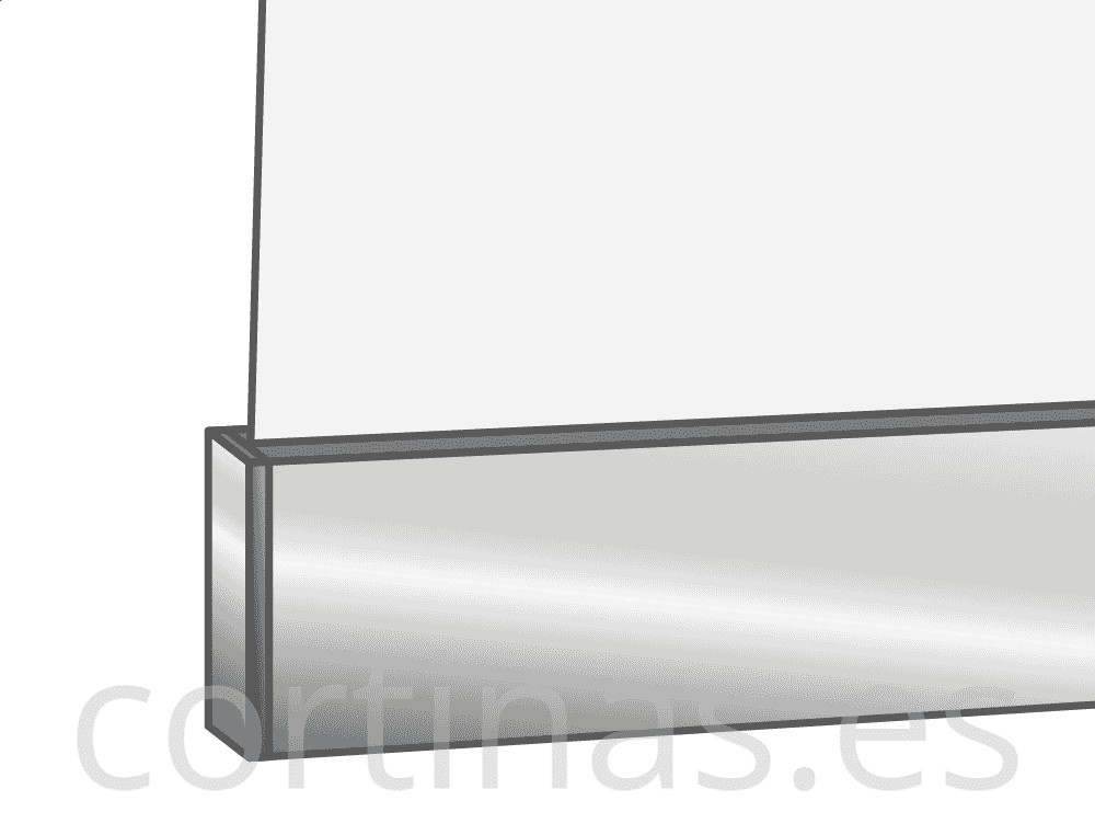 Contrapeso inferior visto rectangular plata lija