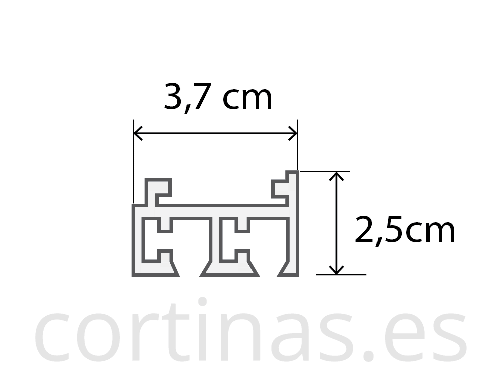 Riel panel japonés 2 vías