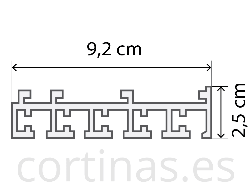 Riel panel japonés 5 vías