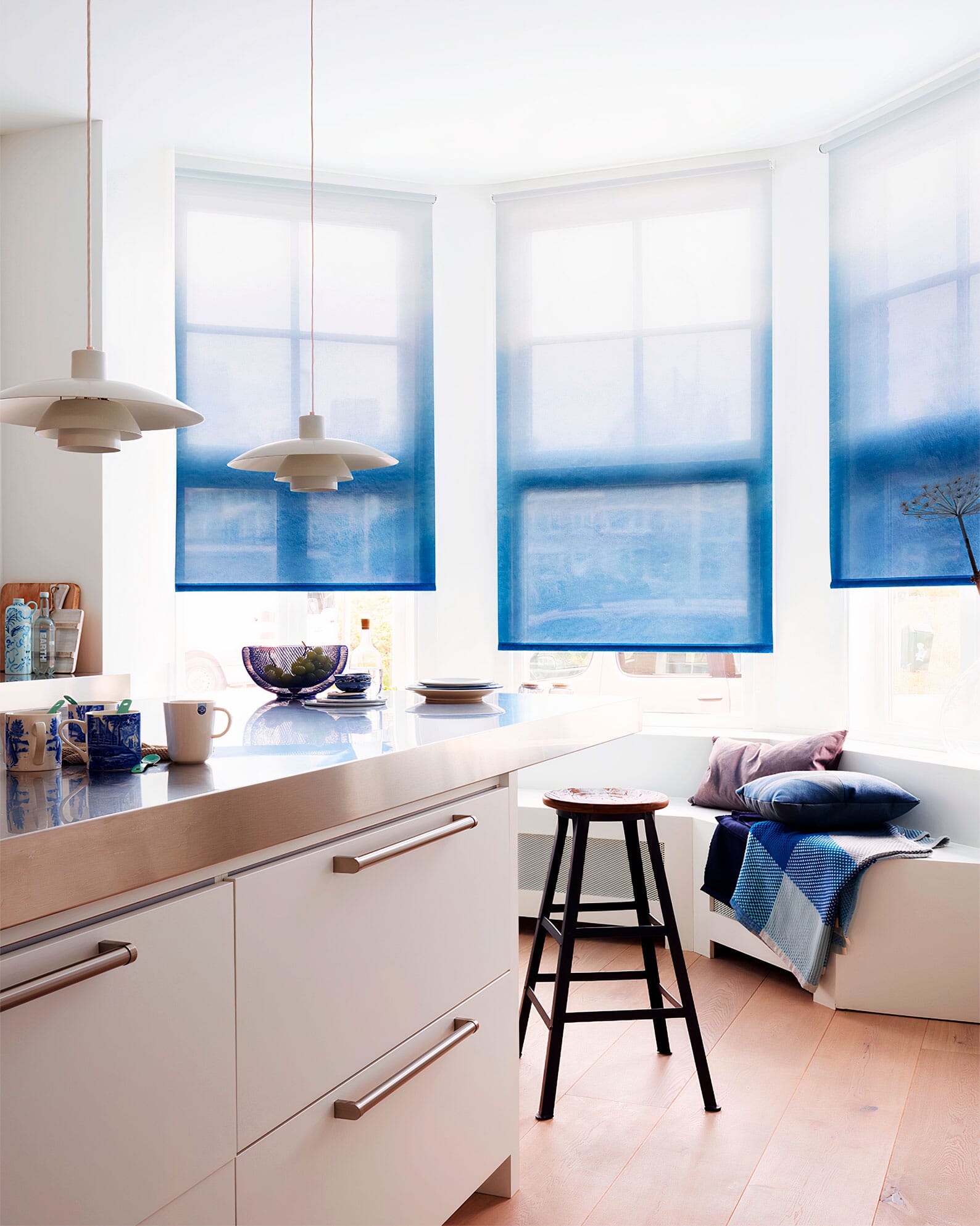 Estores enrollables efecto ombré