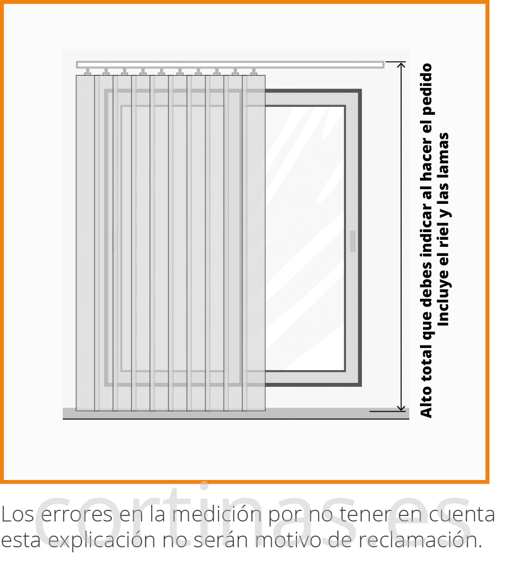 Cortinas verticales alto total que debes indicar
