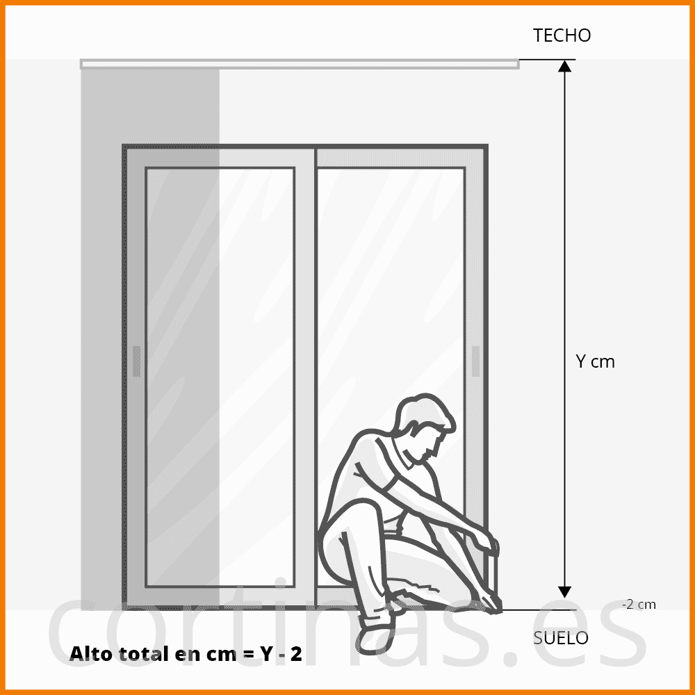 Medir alto panel japonés cuando se instala al techo