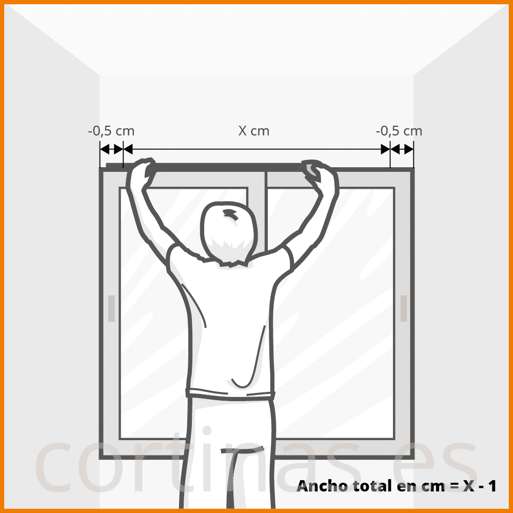 Medir ancho panel japonés cuando está encajado entre paredes