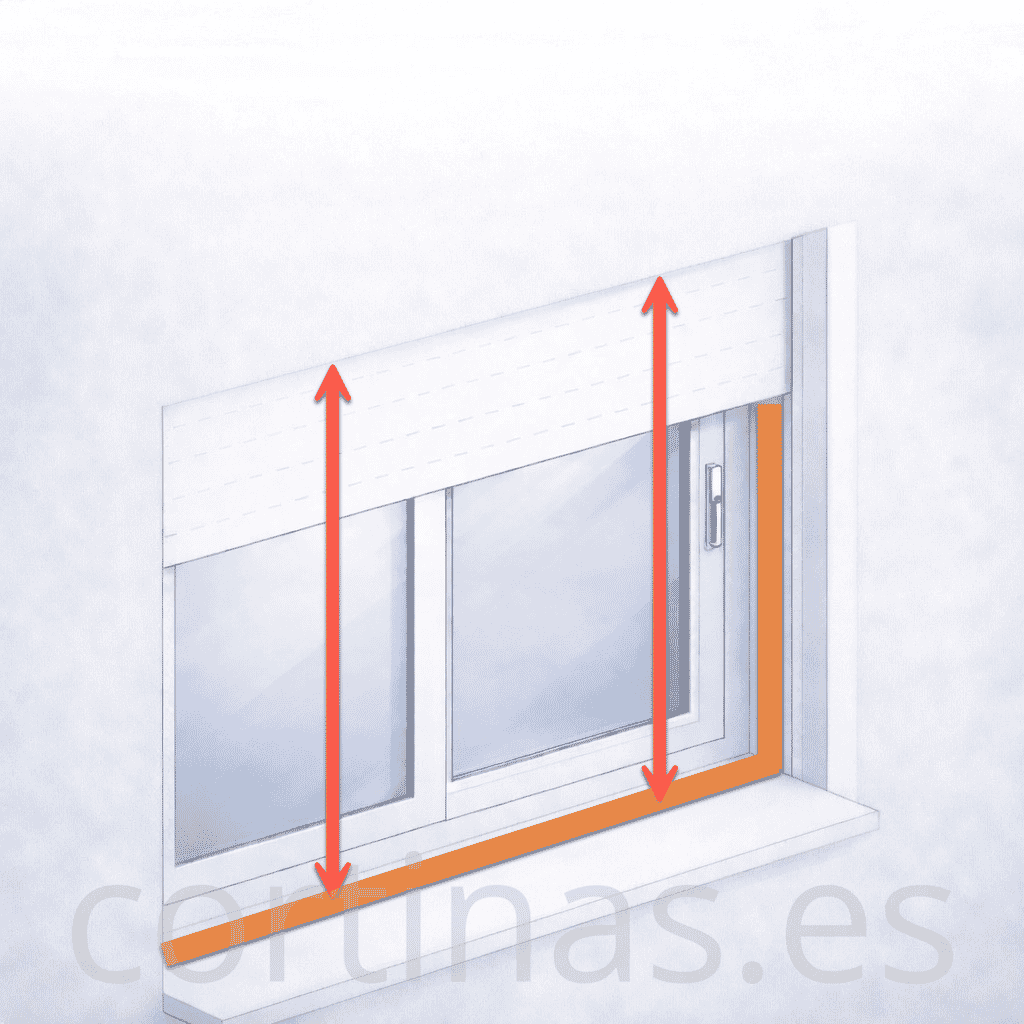 Medir el alto interior para mosquitera enrollable