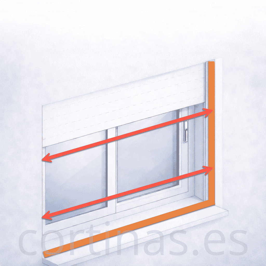 Medir el ancho exterior para mosquitera enrollable
