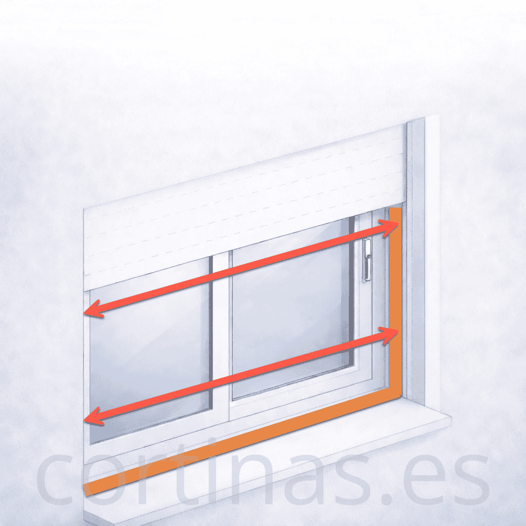 Medir el ancho interior para mosquitera enrollable